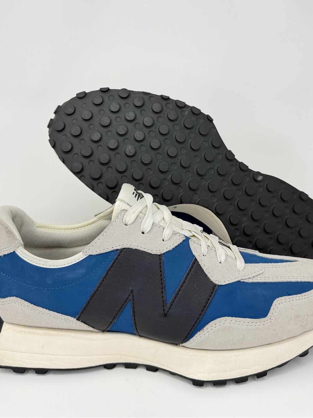 New Balance 327 MS327LU1 Men’s Size 13 Blue Grey Black Suede Retro Sneakers